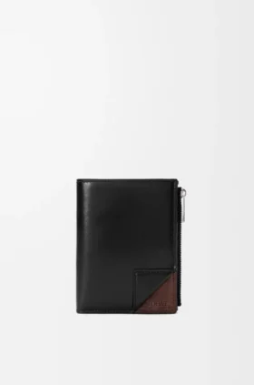 Switch Slim Compact Portemonnaie aus geschmeidigem genarbtem Kalbsleder und Wildleder