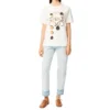 T-Shirt mit Alphabet-Aufdruck, kurzärmelig, weiss S359333Xbp