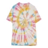 Tie-Dye-Print mit lächelndem Gesicht, kurzärmelig, Unisex, mehrfarbig H616341X79-9990