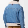 Trucker-Jacke aus Denim und Lammfell Trucker-Jacke aus Denim und Lammfell