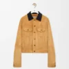 Trucker-Jacke aus Ziegenveloursleder Trucker-Jacke aus Ziegenveloursleder