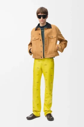 Trucker-Jacke aus Ziegenveloursleder