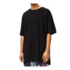 Unisex-T-Shirt mit gesticktem Smiley-Muster, locker geschnitten, kurzärmelig, schwarz S616341X20-1100