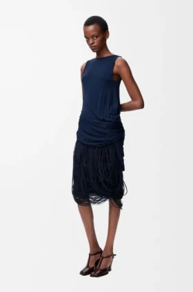 Verziertes Kleid aus Viskose