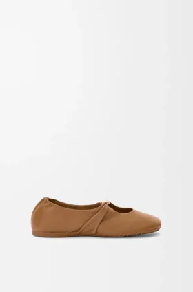 Weiche Ballerinas mit Pebble-Muster aus Nappa-Lammleder
