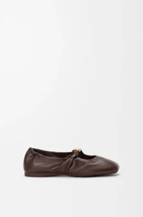 Weiche Ballerinas mit Pebble-Muster aus Nappa-Lammleder