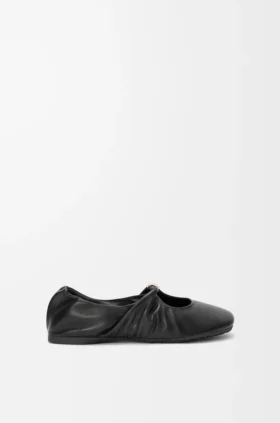 Weiche Ballerinas mit Pebble-Muster aus Nappa-Lammleder