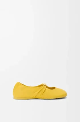 Weiche Ballerinas mit Pebble-Muster aus Nappa-Lammleder