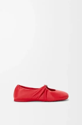 Weiche Ballerinas mit Pebble-Muster aus Nappa-Lammleder