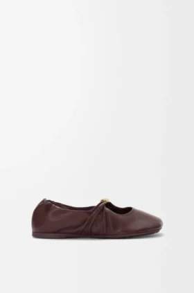Weiche Ballerinas mit Pebble-Muster aus Nappa-Lammleder