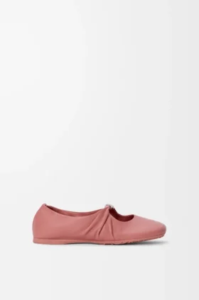 Weiche Ballerinas mit Pebble-Muster aus Nappa-Lammleder