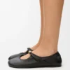 Weiche Ballerinas mit Pebble-Muster aus Nappa-Lammleder