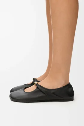 Weiche Ballerinas mit Pebble-Muster aus Nappa-Lammleder
