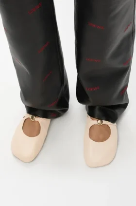 Weiche Ballerinas mit Pebble-Muster aus Nappa-Lammleder