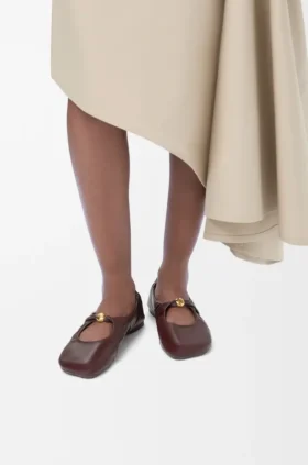 Weiche Ballerinas mit Pebble-Muster aus Nappa-Lammleder