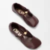 Weiche Ballerinas mit Pebble-Muster aus Nappa-Lammleder Weiche Ballerinas mit Pebble-Muster aus Nappa-Lammleder