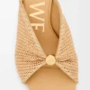 Weiche Pantolette mit «Pebble»-Design aus Stoff in Raffia-Optik