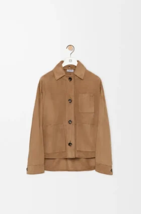 Workwear-Jacke aus Ziegenveloursleder