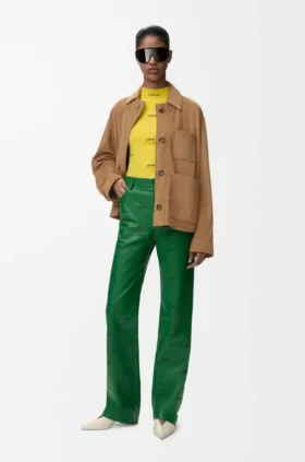 Workwear-Jacke aus Ziegenveloursleder