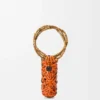 Woven nest Vase aus Kalbsleder und Bambus Woven nest Vase aus Kalbsleder und Bambus