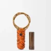 Woven nest Vase aus Kalbsleder und Bambus Woven nest Vase aus Kalbsleder und Bambus