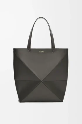 XL Puzzle Fold Tote aus glänzendem Kalbsleder
