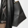 XL Puzzle Fold Tote aus glänzendem Kalbsleder