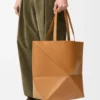 XL Puzzle Fold Tote aus glänzendem Kalbsleder