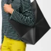 XL Puzzle Fold Tote aus glänzendem Kalbsleder