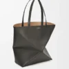 XL Puzzle Fold Tote aus glänzendem Kalbsleder