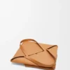 XL Puzzle Fold Tote aus glänzendem Kalbsleder