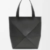 XL Puzzle Fold Tote aus glänzendem Kalbsleder