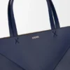 XL Puzzle Fold Tote aus glänzendem Kalbsleder
