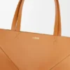 XL Puzzle Fold Tote aus glänzendem Kalbsleder