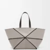 XXL Puzzle Fold Tote aus Canvas-Jacquard und Kalbsleder XXL Puzzle Fold Tote aus Canvas-Jacquard und Kalbsleder